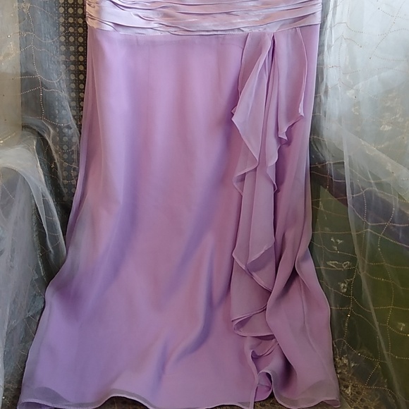 Tahari Arthur Levine lilac silk dress Size 4P NWT - Picture 3 of 8